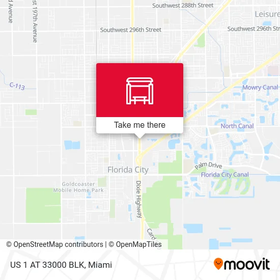 Mapa de US 1 AT 33000 BLK
