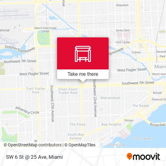SW 6 St @ 25 Ave map