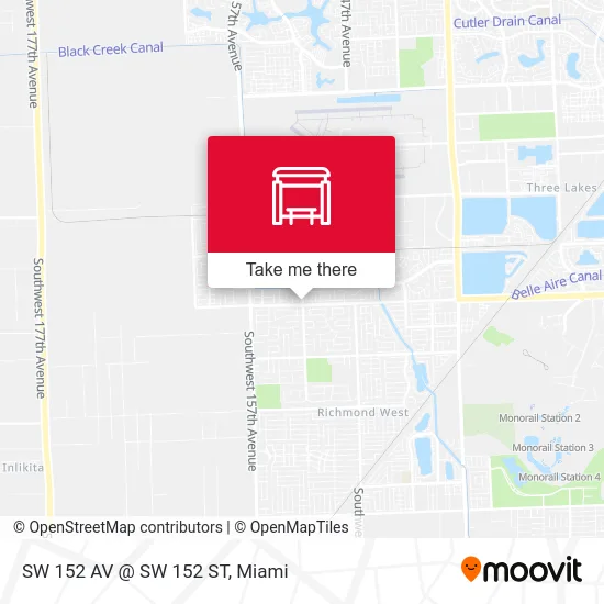 SW 152 AV @ SW 152 ST map