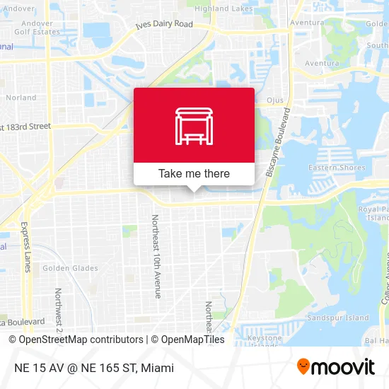 NE 15 AV @ NE 165 ST map