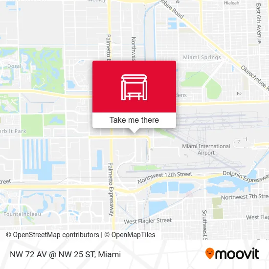 NW 72 AV @ NW 25 ST map