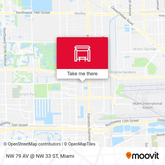 NW 79 AV @ NW 33 ST map