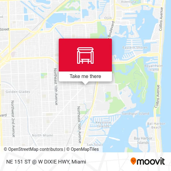 NE 151 ST @ W DIXIE HWY map