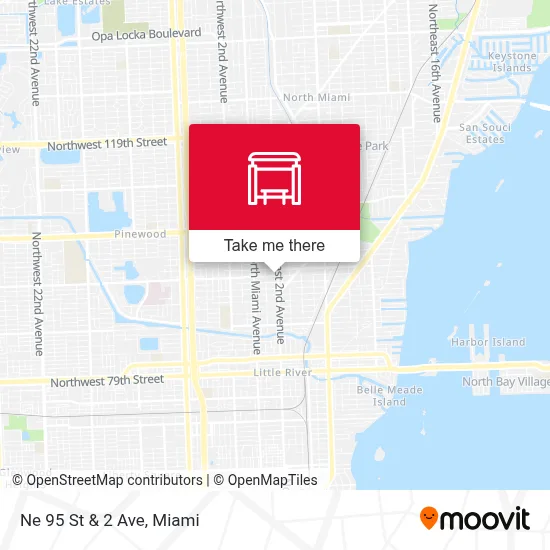 Ne 95 St & 2 Ave map