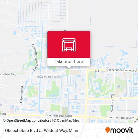 Okeechobee Blvd at Wildcat Way map