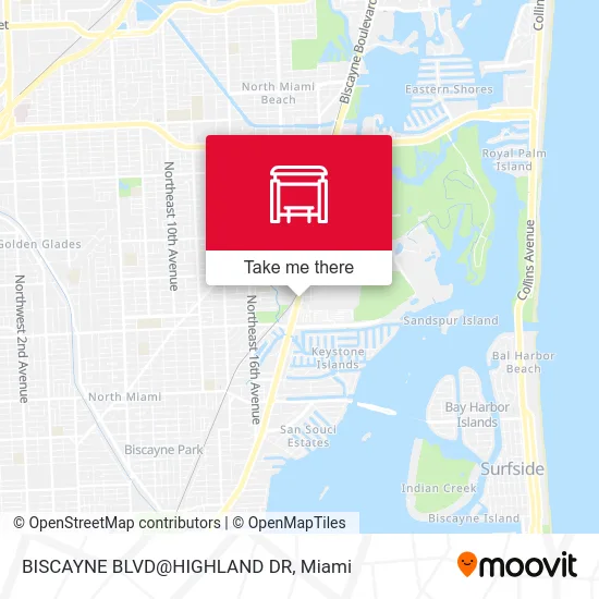 BISCAYNE BLVD@HIGHLAND DR map