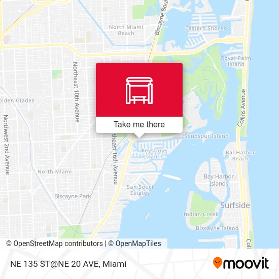 NE 135 ST@NE 20 AVE map