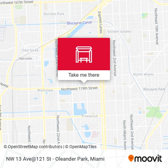 NW 13 Ave@121 St - Oleander Park map