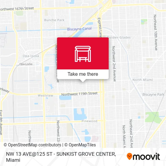 NW 13 AVE@125 ST - SUNKIST GROVE CENTER map