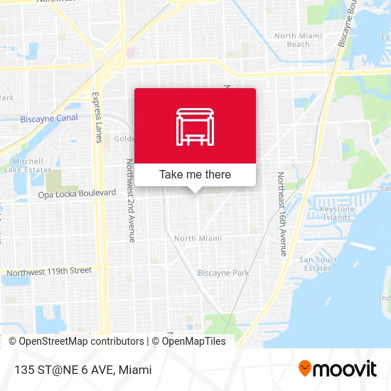 135 ST@NE 6 AVE map