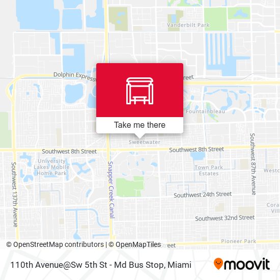 Mapa de 110th Avenue@Sw 5th St - Md Bus Stop