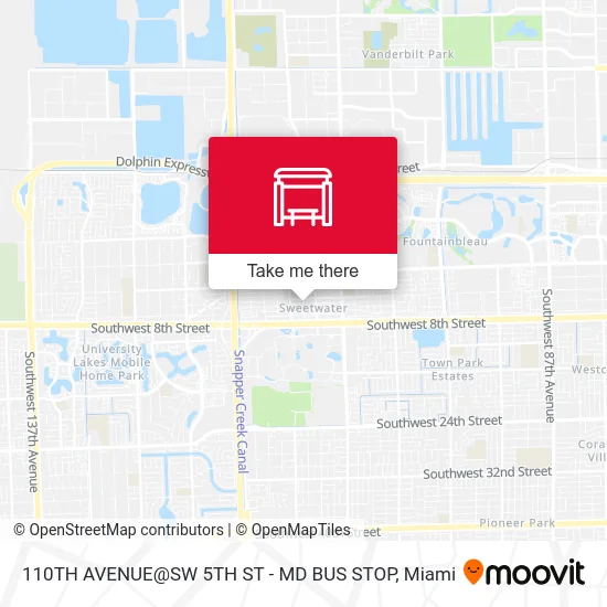 Mapa de 110TH AVENUE@SW 5TH ST - MD BUS STOP