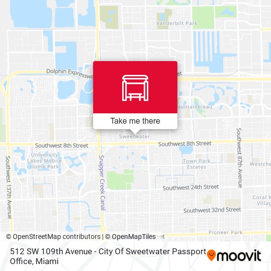 512 SW 109th Avenue - City Of Sweetwater Passport Office map