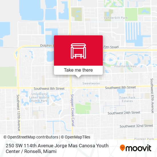 250 SW 114th Avenue Jorge Mas Canosa Youth Center / Ronselli map