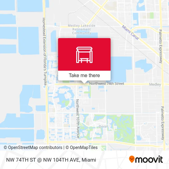 NW 74TH ST @ NW 104TH AVE map