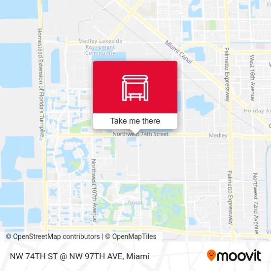 NW 74TH ST @ NW 97TH AVE map