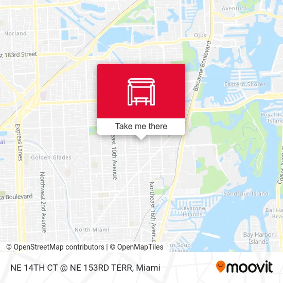 NE 14TH CT @ NE 153RD TERR map