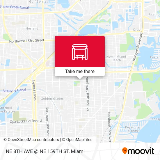 NE 8TH AVE @ NE 159TH ST map