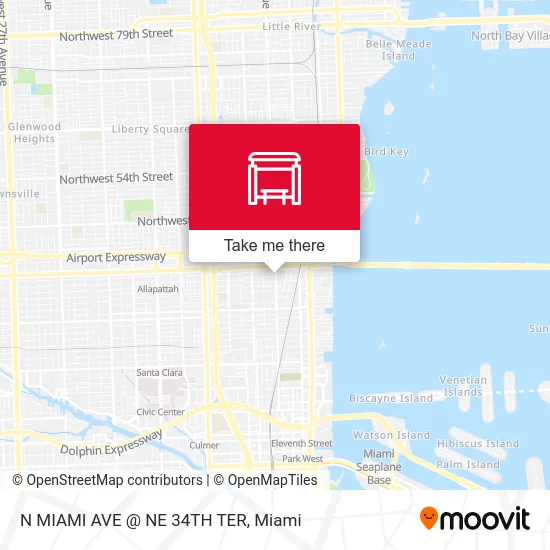 Mapa de N MIAMI AVE @ NE 34TH TER