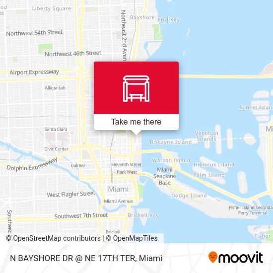 Mapa de N BAYSHORE DR @ NE 17TH TER