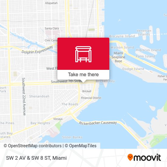 SW 2 Av & SW 8 St map