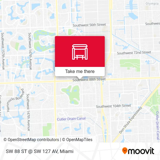 Mapa de SW 88 ST @ SW 127 AV