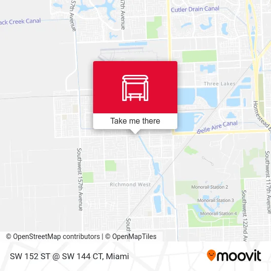 SW 152 ST @ SW 144 CT map