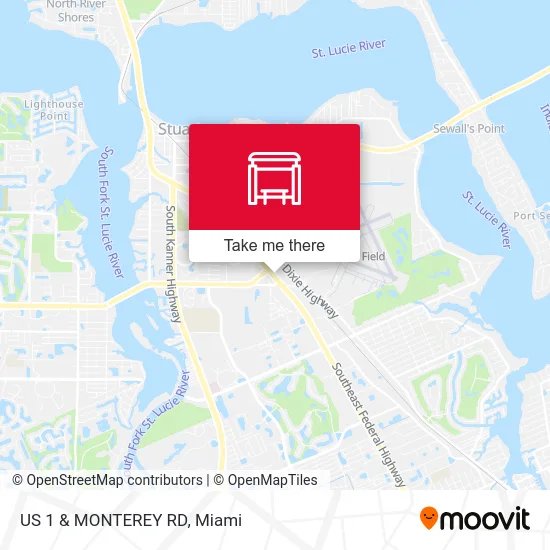 US 1 & MONTEREY RD map