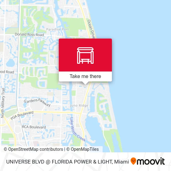 UNIVERSE BLVD @ FLORIDA POWER & LIGHT map