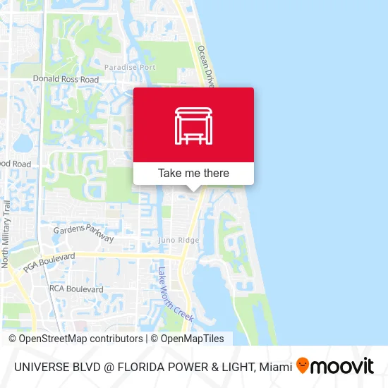 UNIVERSE BLVD @ FLORIDA POWER & LIGHT map