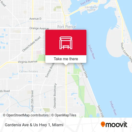 Gardenia Ave & Us Hwy 1 map