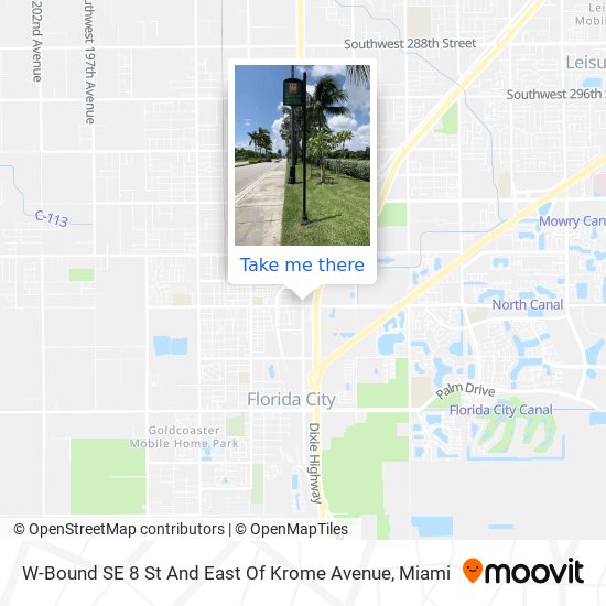 W-Bound SE 8 St And East Of Krome Avenue map