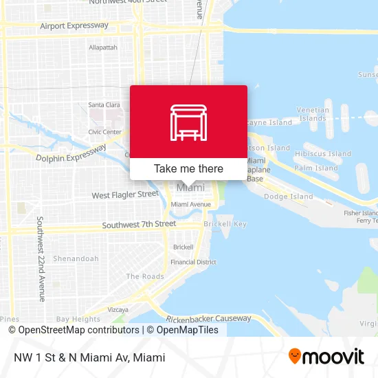 Mapa de NW 1 St & N Miami Av