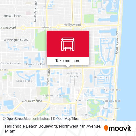 Mapa de Hallandale Beach Boulevard / Northwest 4th Avenue