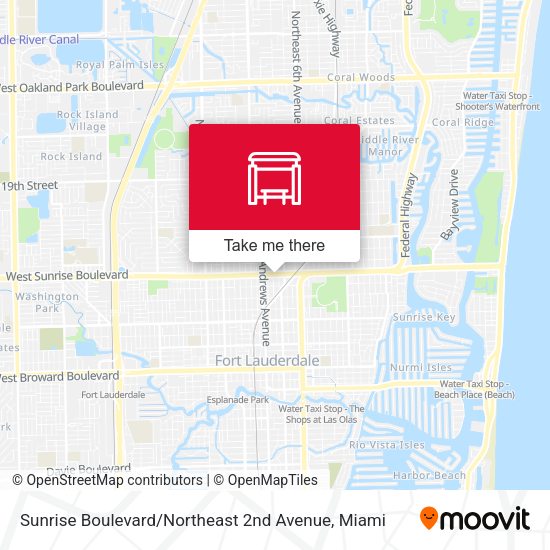 Sunrise Boulevard / Northeast 2nd Avenue map