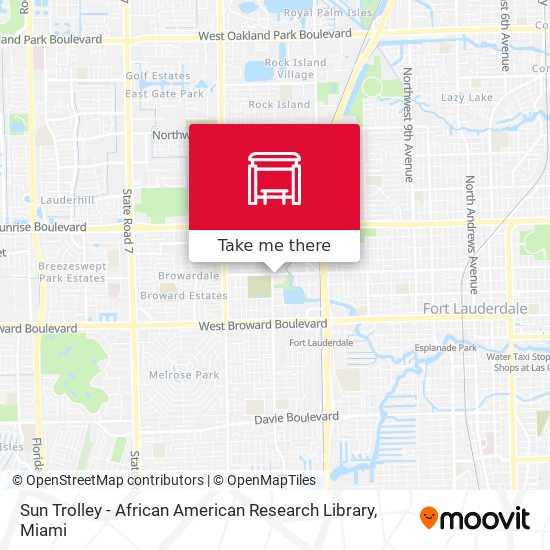 Mapa de Sun Trolley - African American Research Library
