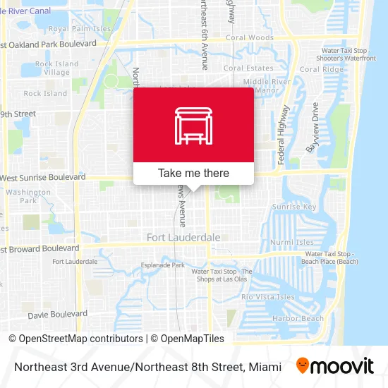 Mapa de Northeast 3rd Avenue / Northeast 8th Street