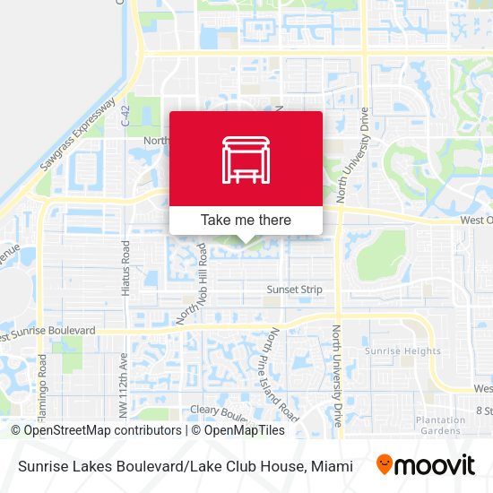 Sunrise Lakes Boulevard / Lake Club House map
