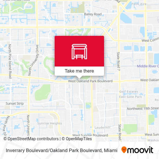 Inverrary Boulevard / Oakland Park Boulevard map