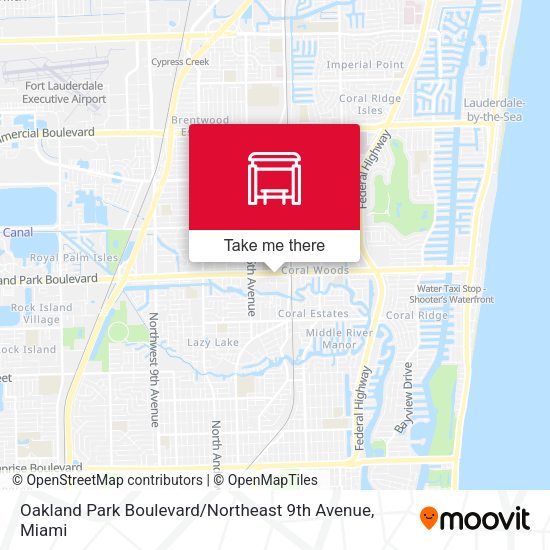 Oakland Park Boulevard / Northeast 9th Avenue map