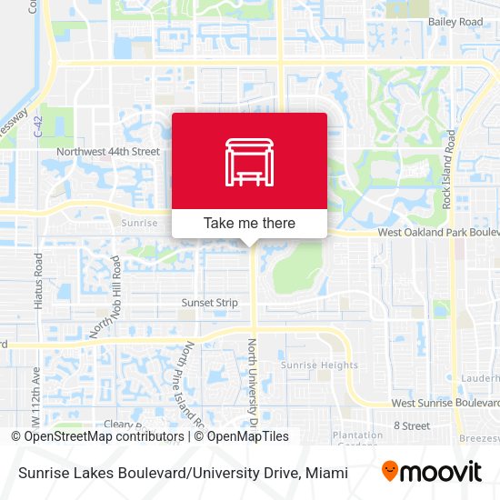 Mapa de Sunrise Lakes Boulevard / University Drive