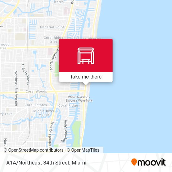 A1A/Northeast 34th Street map