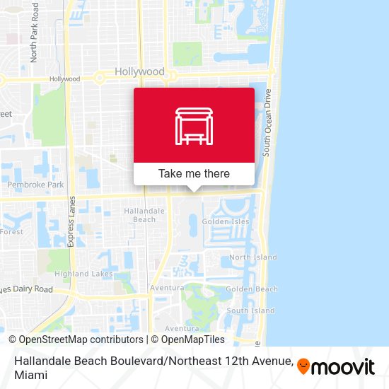Mapa de Hallandale Beach Boulevard / Northeast 12th Avenue