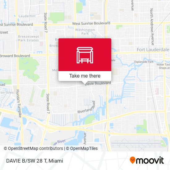 Davie Boulevard / Southwest 28th Terrace map