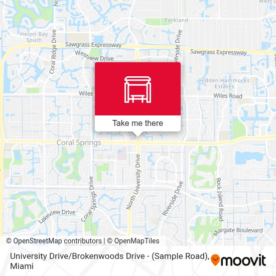 University Drive / Brokenwoods Drive - (Sample Road) map