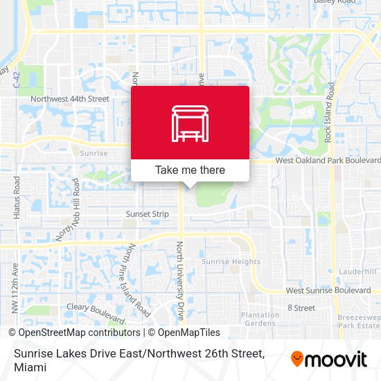 Mapa de Sunrise Lakes Drive East / Northwest 26th Street