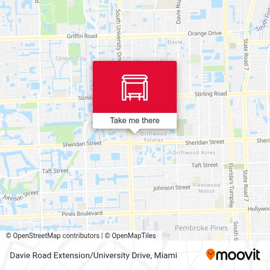Davie Road Extension / University Drive map