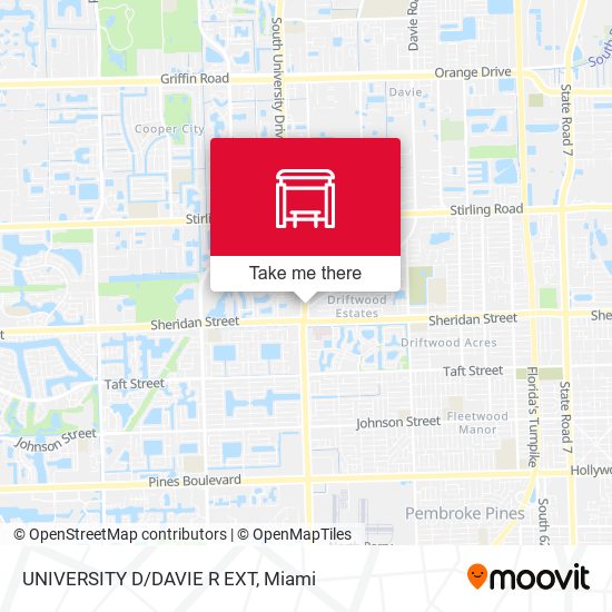 Mapa de UNIVERSITY D/DAVIE R EXT