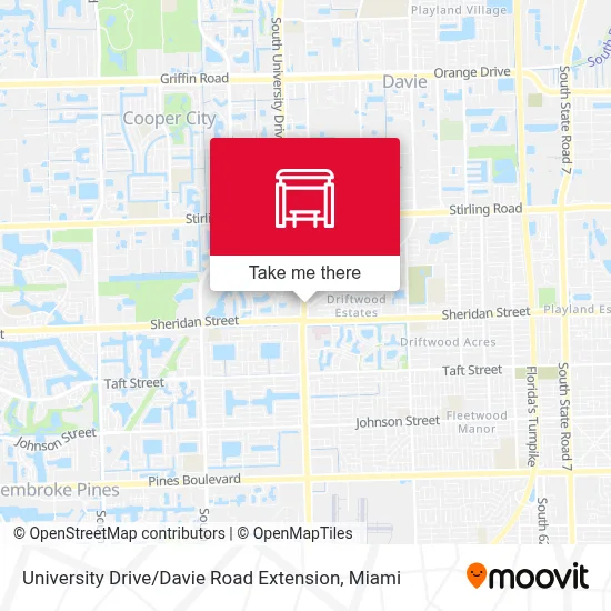University Drive / Davie Road Extension map