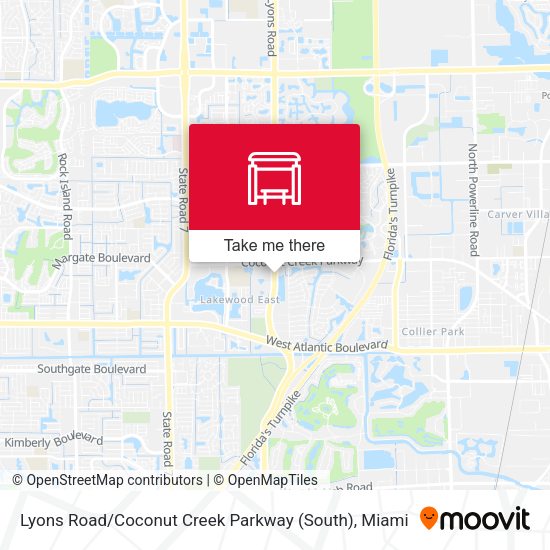 Lyons Road / Coconut Creek Parkway (South) map